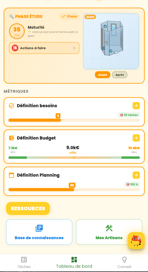 Gestion de projet - écran 4